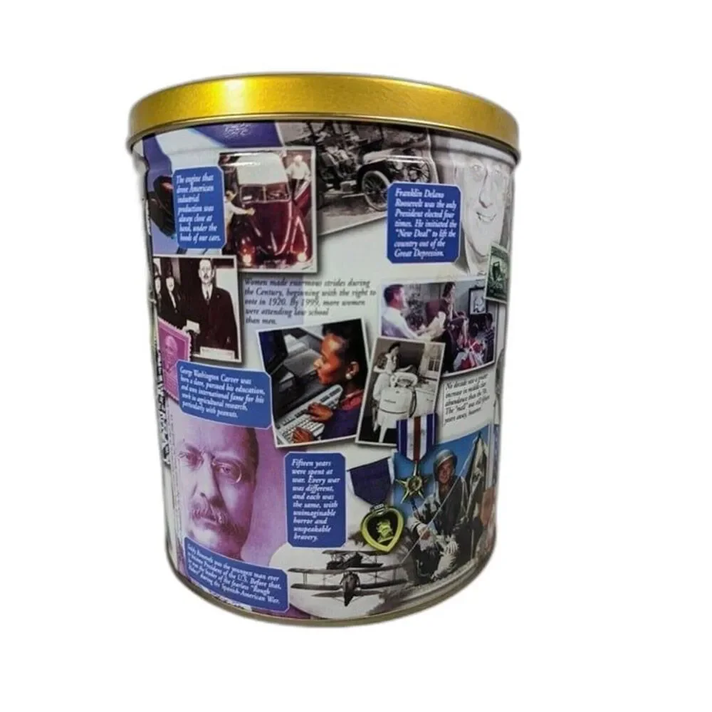 American Century Tin Advertising Trail's End 7.25-in Storage Can Eagle Gold Lid